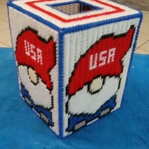 Patriotic Gnome Tissue Box Cover